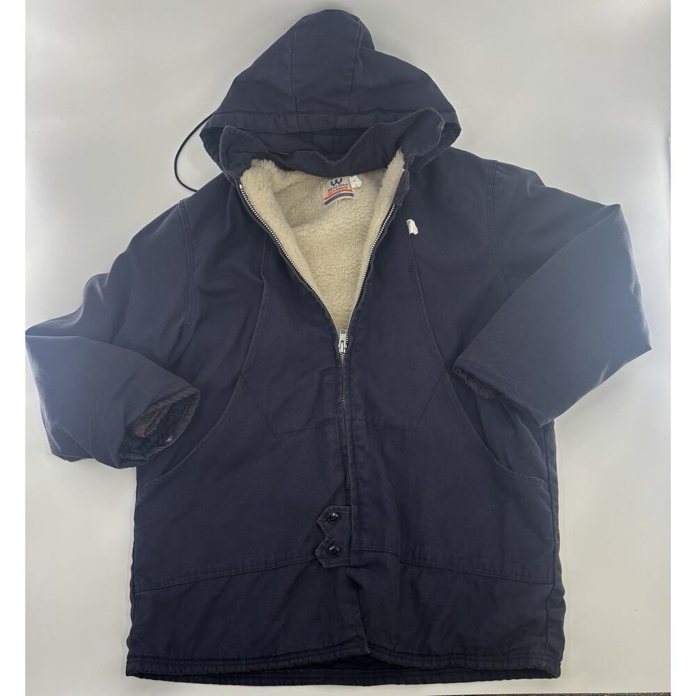 Vintage Marks Work Warehouse Jacket XL 1970’s Blue Canvas Detroit Chore Santa Fe
